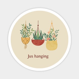 cute funny plants hanging Magnet